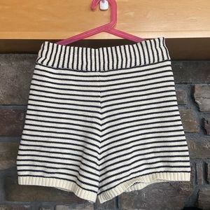 Black and white striped knit shorts: BRAND NEW NEVER WORN